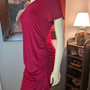 Maternity Burgundy Ruched Dress